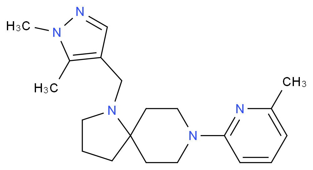 1-[(1,5-dimethyl-1H-pyrazol-4-yl)methyl]-8-(6-methyl-2-pyridinyl)-1,8-diazaspiro[4.5]decane_分子结构_CAS_)