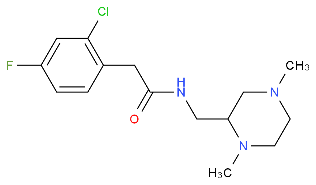 2-(2-chloro-4-fluorophenyl)-N-[(1,4-dimethylpiperazin-2-yl)methyl]acetamide_分子结构_CAS_)