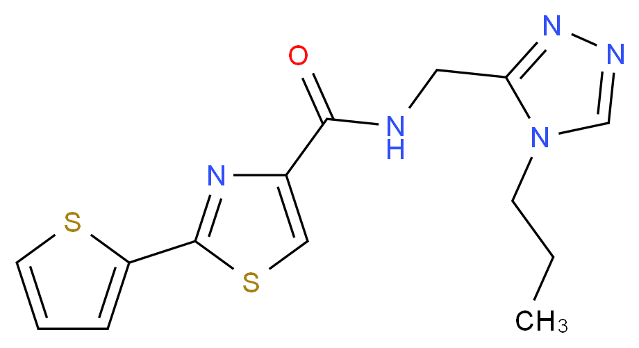N-[(4-propyl-4H-1,2,4-triazol-3-yl)methyl]-2-(2-thienyl)-1,3-thiazole-4-carboxamide_分子结构_CAS_)