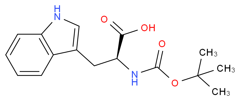 (2S)-2-{[(tert-butoxy)carbonyl]amino}-3-(1H-indol-3-yl)propanoic acid_分子结构_CAS_13139-14-5