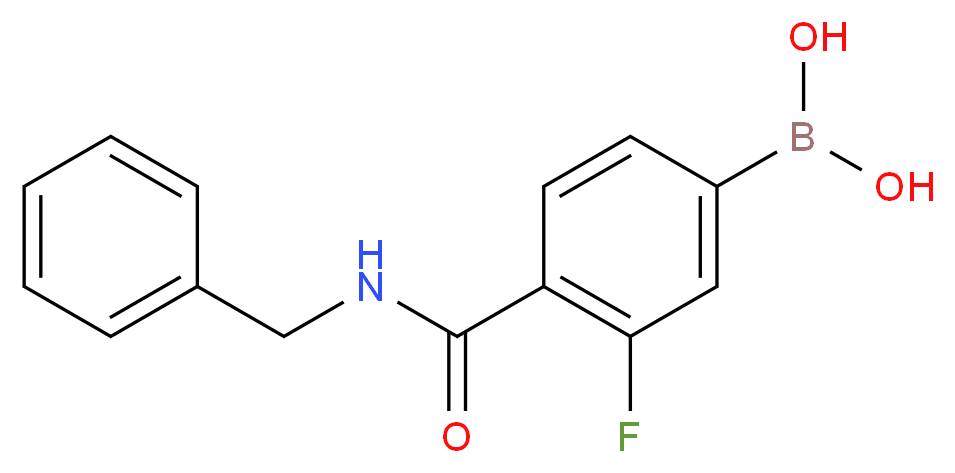 4-苄基氨甲酰基-3-氟苯硼酸_分子结构_CAS_874289-19-7)