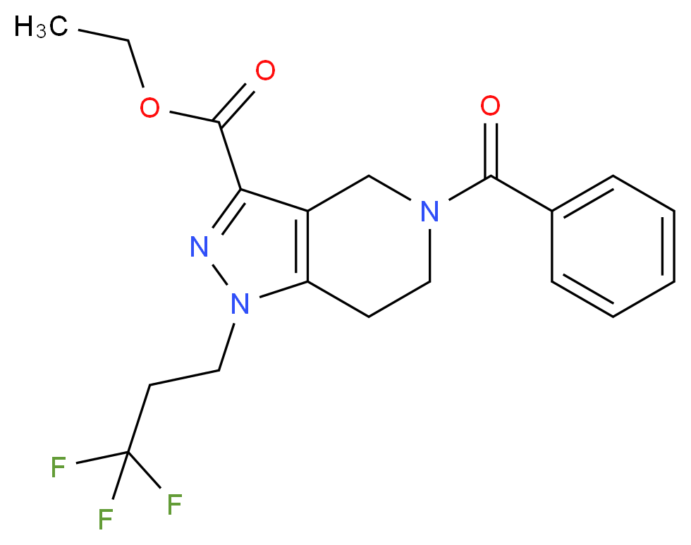 ethyl 5-benzoyl-1-(3,3,3-trifluoropropyl)-4,5,6,7-tetrahydro-1H-pyrazolo[4,3-c]pyridine-3-carboxylate_分子结构_CAS_)