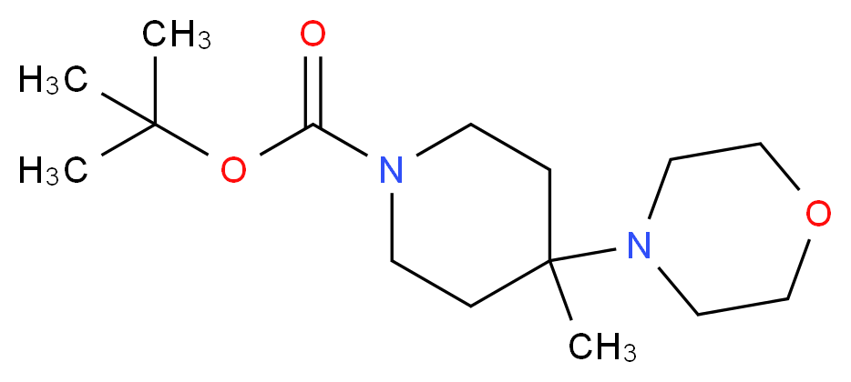 tert-butyl 4-methyl-4-(morpholin-4-yl)piperidine-1-carboxylate_分子结构_CAS_864369-95-9