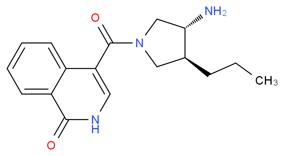 4-{[(3R*,4S*)-3-amino-4-propylpyrrolidin-1-yl]carbonyl}isoquinolin-1(2H)-one_分子结构_CAS_)