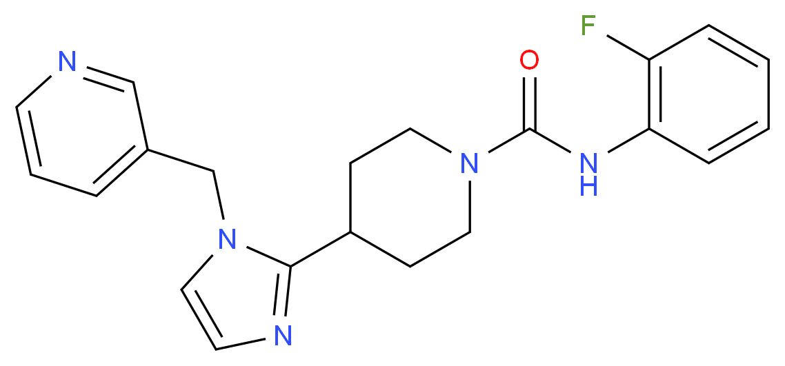 N-(2-fluorophenyl)-4-[1-(pyridin-3-ylmethyl)-1H-imidazol-2-yl]piperidine-1-carboxamide_分子结构_CAS_)