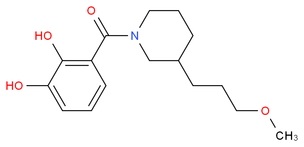 3-{[3-(3-methoxypropyl)-1-piperidinyl]carbonyl}-1,2-benzenediol_分子结构_CAS_)