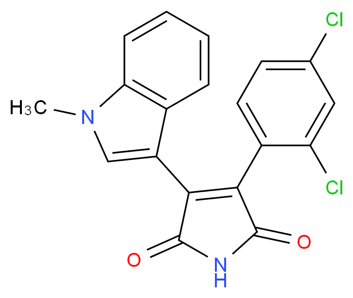 3-(2,4-Dichlorophenyl)-4-(1-methyl-1H-indol-3-yl)-1H-pyrrole-2,5-dione_分子结构_CAS_280744-09-4)