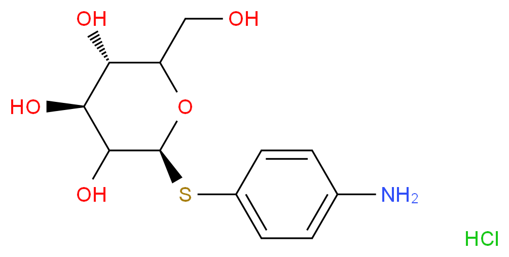 (2S,4S,5S)-2-[(4-aminophenyl)sulfanyl]-6-(hydroxymethyl)oxane-3,4,5-triol hydrochloride_分子结构_CAS_210049-19-7