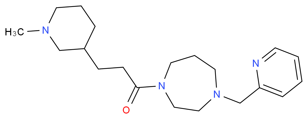 1-[3-(1-methyl-3-piperidinyl)propanoyl]-4-(2-pyridinylmethyl)-1,4-diazepane_分子结构_CAS_)