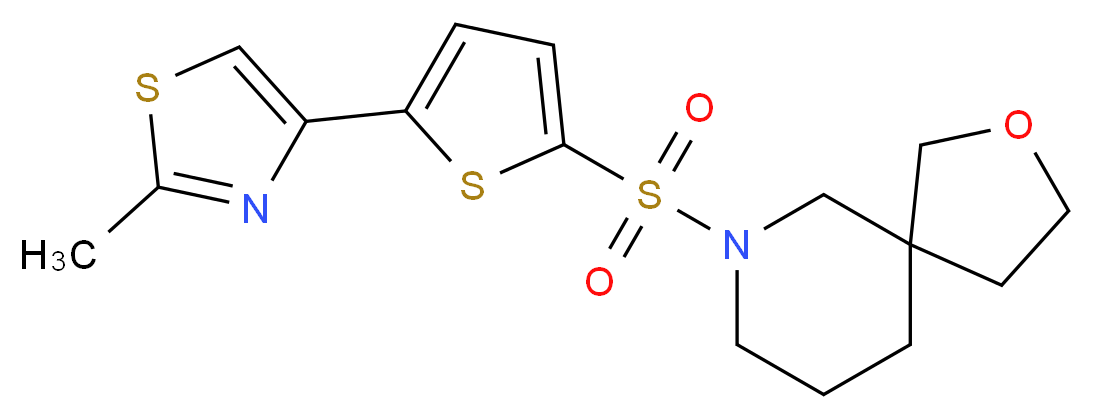 7-{[5-(2-methyl-1,3-thiazol-4-yl)-2-thienyl]sulfonyl}-2-oxa-7-azaspiro[4.5]decane_分子结构_CAS_)