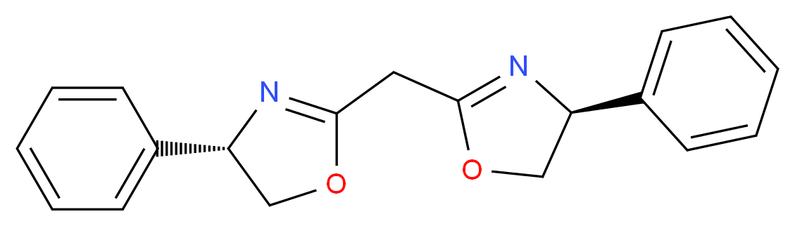 (4S)-4-phenyl-2-{[(4S)-4-phenyl-4,5-dihydro-1,3-oxazol-2-yl]methyl}-4,5-dihydro-1,3-oxazole_分子结构_CAS_132098-59-0