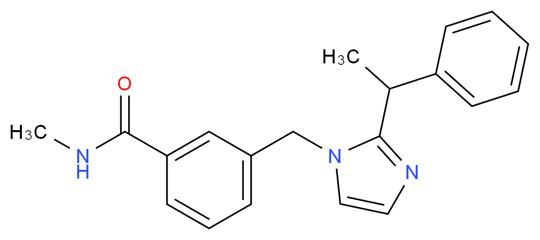 N-methyl-3-{[2-(1-phenylethyl)-1H-imidazol-1-yl]methyl}benzamide_分子结构_CAS_)