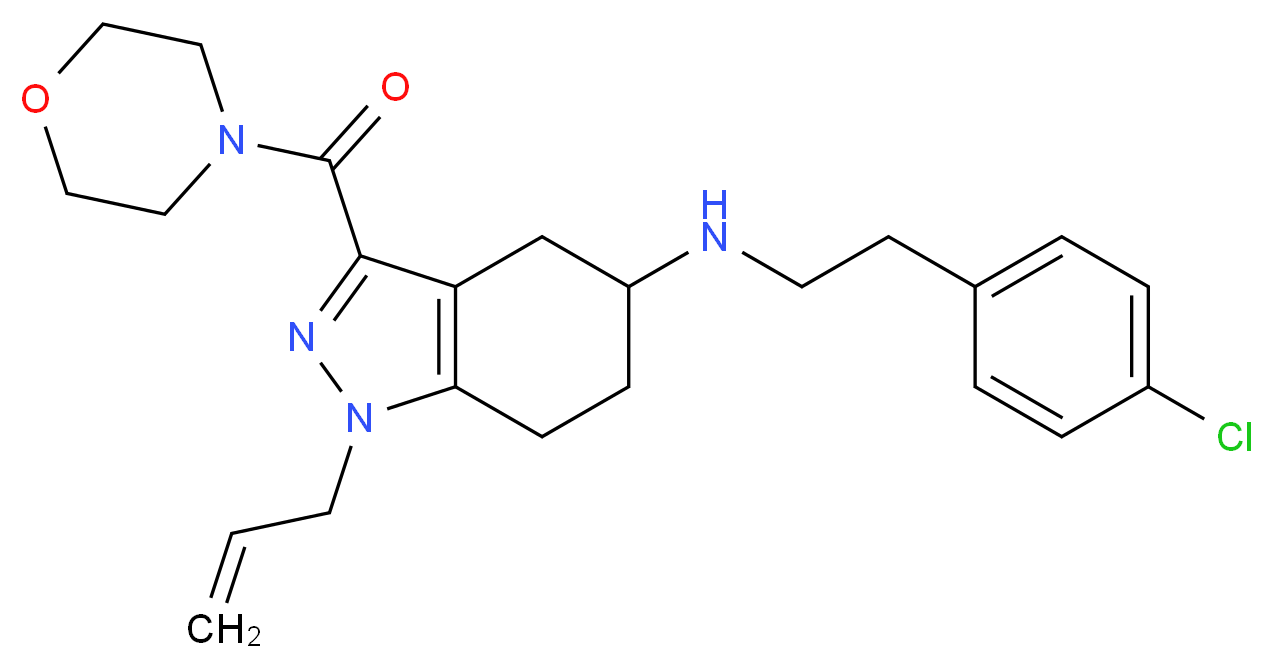 1-allyl-N-[2-(4-chlorophenyl)ethyl]-3-(4-morpholinylcarbonyl)-4,5,6,7-tetrahydro-1H-indazol-5-amine_分子结构_CAS_)