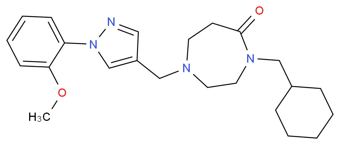 4-(cyclohexylmethyl)-1-{[1-(2-methoxyphenyl)-1H-pyrazol-4-yl]methyl}-1,4-diazepan-5-one_分子结构_CAS_)