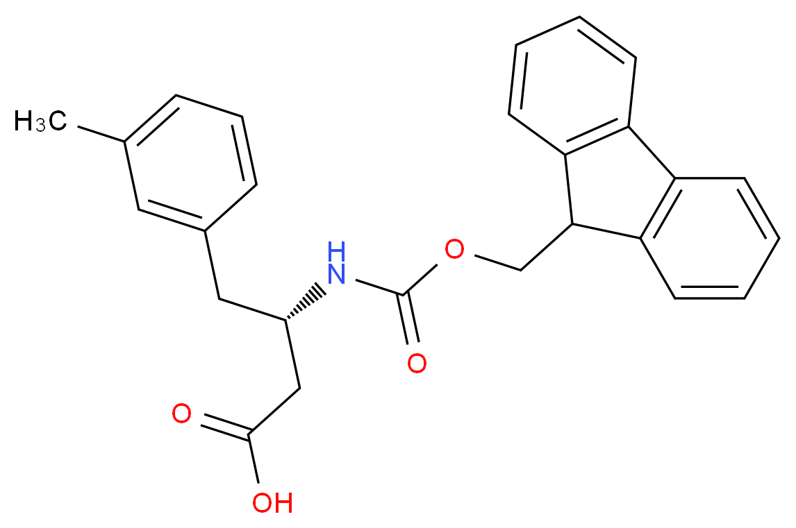 (3S)-3-{[(9H-fluoren-9-ylmethoxy)carbonyl]amino}-4-(3-methylphenyl)butanoic acid_分子结构_CAS_270062-94-7