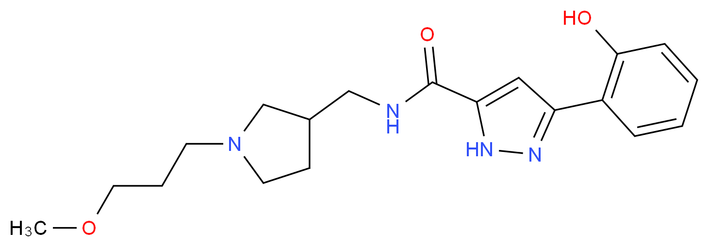 3-(2-hydroxyphenyl)-N-{[1-(3-methoxypropyl)-3-pyrrolidinyl]methyl}-1H-pyrazole-5-carboxamide_分子结构_CAS_)