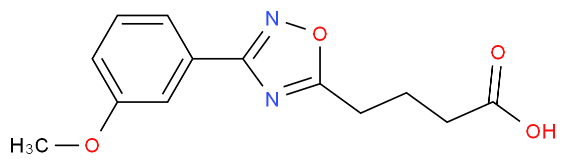 4-[3-(3-Methoxy-phenyl)-[1,2,4]oxadiazol-5-yl]-butyric acid_分子结构_CAS_)