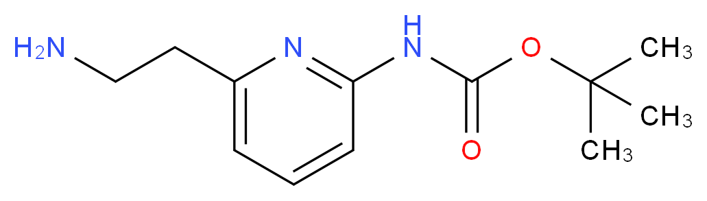 tert-butyl N-[6-(2-aminoethyl)pyridin-2-yl]carbamate_分子结构_CAS_400776-37-6