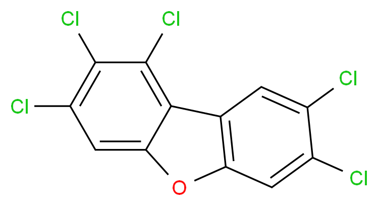 3,4,5,11,12-pentachloro-8-oxatricyclo[7.4.0.0<sup>2</sup>,<sup>7</sup>]trideca-1(9),2(7),3,5,10,12-hexaene_分子结构_CAS_57117-41-6