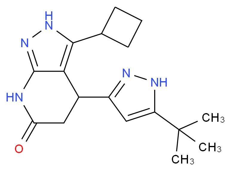 4-(5-tert-butyl-1H-pyrazol-3-yl)-3-cyclobutyl-2,4,5,7-tetrahydro-6H-pyrazolo[3,4-b]pyridin-6-one_分子结构_CAS_)