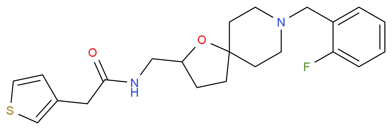 N-{[8-(2-fluorobenzyl)-1-oxa-8-azaspiro[4.5]dec-2-yl]methyl}-2-(3-thienyl)acetamide_分子结构_CAS_)