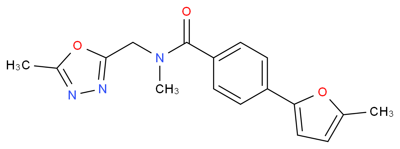 N-methyl-4-(5-methyl-2-furyl)-N-[(5-methyl-1,3,4-oxadiazol-2-yl)methyl]benzamide_分子结构_CAS_)