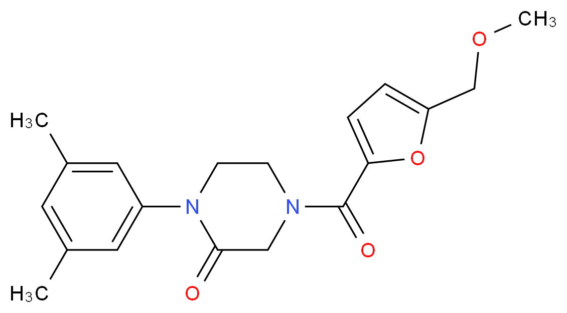 1-(3,5-dimethylphenyl)-4-[5-(methoxymethyl)-2-furoyl]-2-piperazinone_分子结构_CAS_)