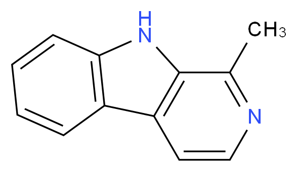 1-methyl-9H-pyrido[3,4-b]indole_分子结构_CAS_486-84-0