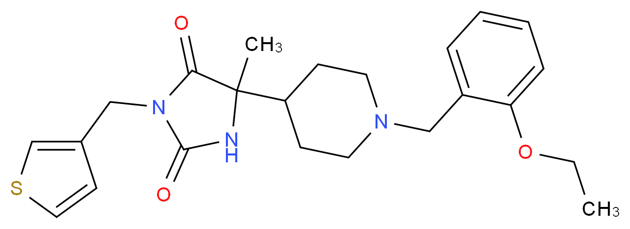 5-[1-(2-ethoxybenzyl)-4-piperidinyl]-5-methyl-3-(3-thienylmethyl)-2,4-imidazolidinedione_分子结构_CAS_)