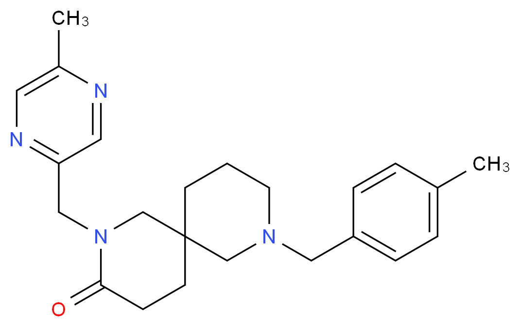 8-(4-methylbenzyl)-2-[(5-methylpyrazin-2-yl)methyl]-2,8-diazaspiro[5.5]undecan-3-one_分子结构_CAS_)