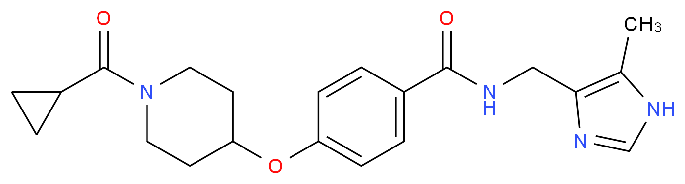 4-{[1-(cyclopropylcarbonyl)piperidin-4-yl]oxy}-N-[(5-methyl-1H-imidazol-4-yl)methyl]benzamide_分子结构_CAS_)