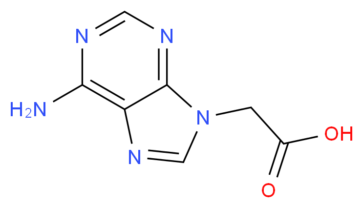 2-(6-amino-9H-purin-9-yl)acetic acid_分子结构_CAS_20128-29-4