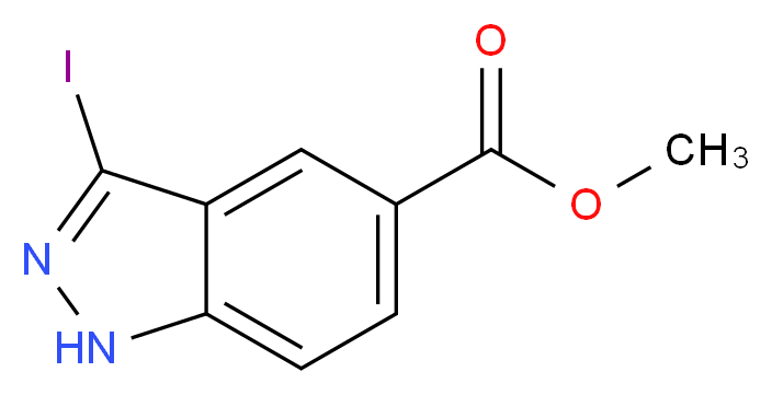 3-IODO-1H-INDAZOLE-5-CARBOXYLIC ACID METHYL ESTER_分子结构_CAS_885271-25-0)
