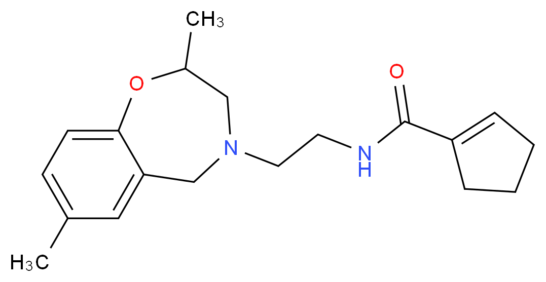 N-[2-(2,7-dimethyl-2,3-dihydro-1,4-benzoxazepin-4(5H)-yl)ethyl]-1-cyclopentene-1-carboxamide_分子结构_CAS_)
