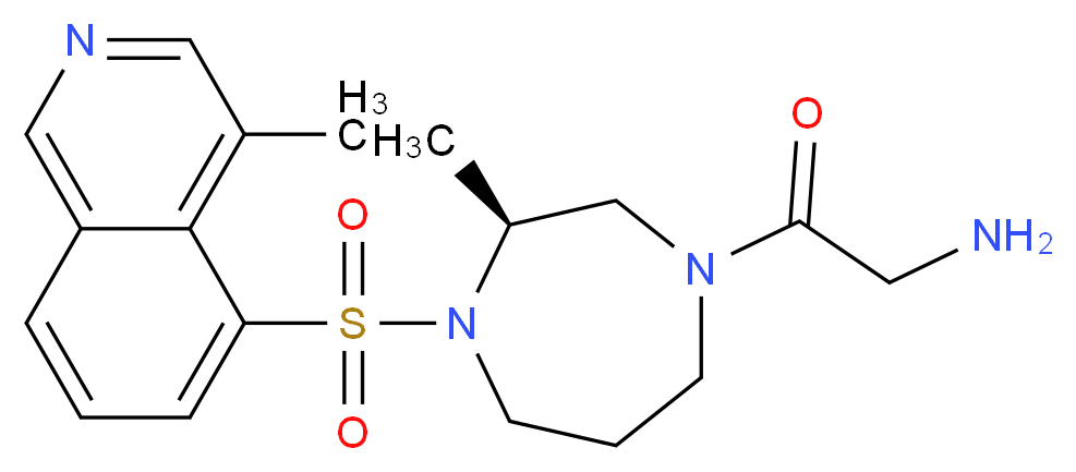 2-amino-1-[(3S)-3-methyl-4-[(4-methylisoquinolin-5-yl)sulfonyl]-1,4-diazepan-1-yl]ethan-1-one_分子结构_CAS_913844-45-8