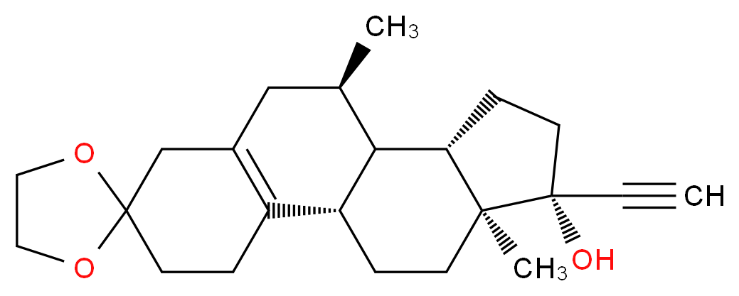 Tibolone 3-Ethylene Ketal_分子结构_CAS_677299-58-0)