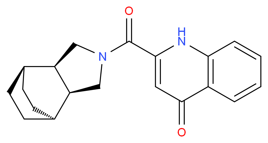 2-[(1R*,2R*,6S*,7S*)-4-azatricyclo[5.2.2.0~2,6~]undec-4-ylcarbonyl]-4(1H)-quinolinone_分子结构_CAS_)