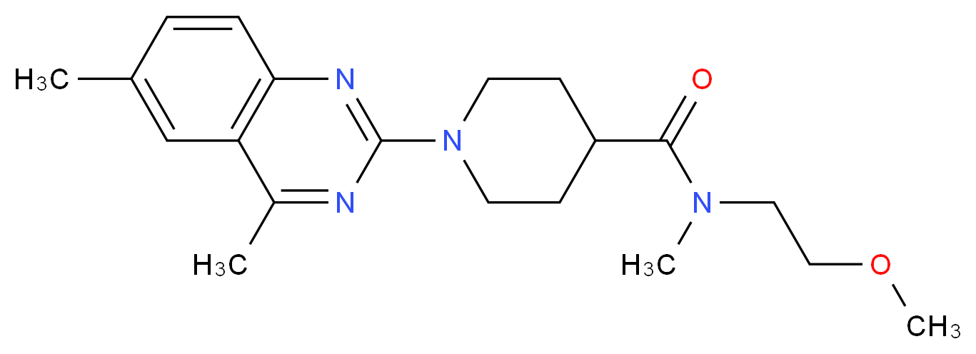 1-(4,6-dimethyl-2-quinazolinyl)-N-(2-methoxyethyl)-N-methyl-4-piperidinecarboxamide_分子结构_CAS_)