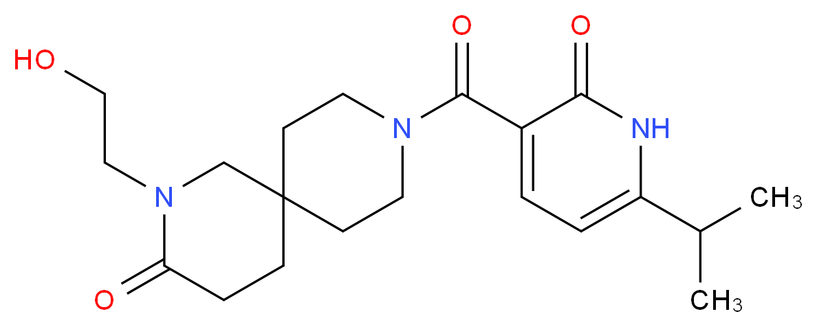 2-(2-hydroxyethyl)-9-[(6-isopropyl-2-oxo-1,2-dihydropyridin-3-yl)carbonyl]-2,9-diazaspiro[5.5]undecan-3-one_分子结构_CAS_)