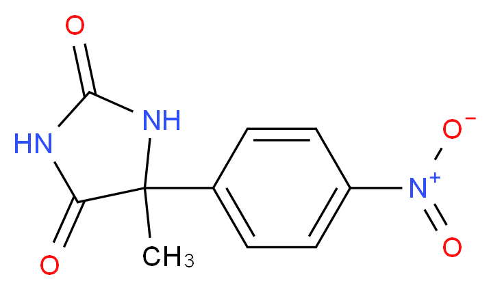 5-methyl-5-(4-nitrophenyl)imidazolidine-2,4-dione_分子结构_CAS_64464-22-8