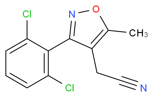 2-[3-(2,6-dichlorophenyl)-5-methylisoxazol-4-yl]acetonitrile_分子结构_CAS_519056-44-1)