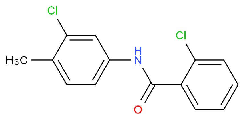 2-chloro-N-(3-chloro-4-methylphenyl)benzamide_分子结构_CAS_7017-26-7