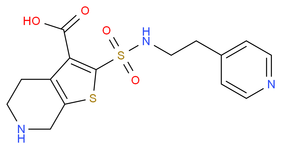 2-{[(2-pyridin-4-ylethyl)amino]sulfonyl}-4,5,6,7-tetrahydrothieno[2,3-c]pyridine-3-carboxylic acid_分子结构_CAS_)