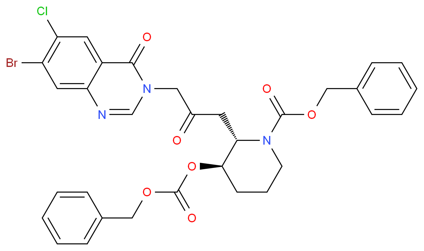 N,O-Bis(benzyloxycarbonyl) Halofuginone_分子结构_CAS_1246816-41-0)