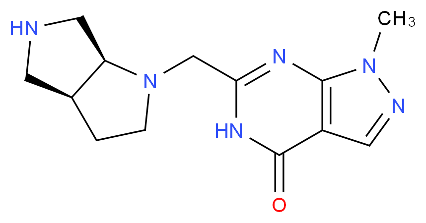 6-[(3aS,6aS)-hexahydropyrrolo[3,4-b]pyrrol-1(2H)-ylmethyl]-1-methyl-1,5-dihydro-4H-pyrazolo[3,4-d]pyrimidin-4-one_分子结构_CAS_)