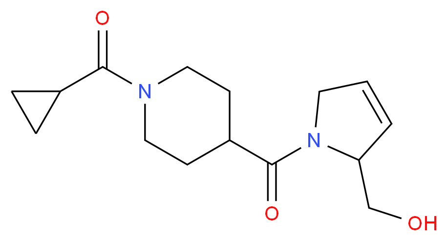 (1-{[1-(cyclopropylcarbonyl)-4-piperidinyl]carbonyl}-2,5-dihydro-1H-pyrrol-2-yl)methanol_分子结构_CAS_)