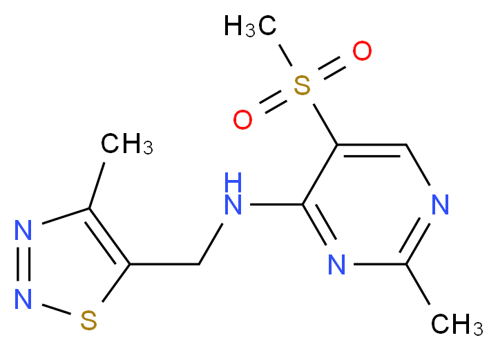 2-methyl-5-(methylsulfonyl)-N-[(4-methyl-1,2,3-thiadiazol-5-yl)methyl]pyrimidin-4-amine_分子结构_CAS_)