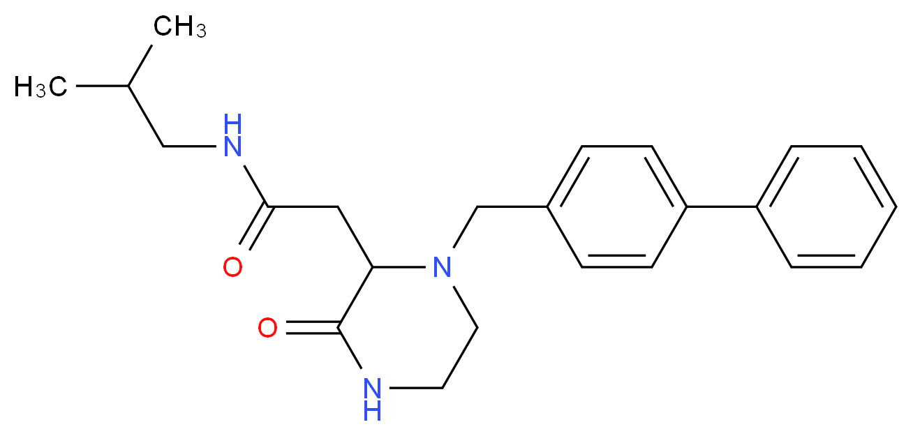 2-[1-(4-biphenylylmethyl)-3-oxo-2-piperazinyl]-N-isobutylacetamide_分子结构_CAS_)