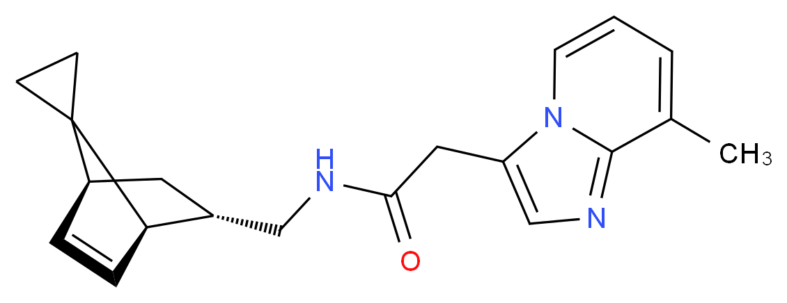 2-(8-methylimidazo[1,2-a]pyridin-3-yl)-N-[(1R*,2S*,4S*)-spiro[bicyclo[2.2.1]heptane-7,1'-cyclopropane]-5-en-2-ylmethyl]acetamide_分子结构_CAS_)