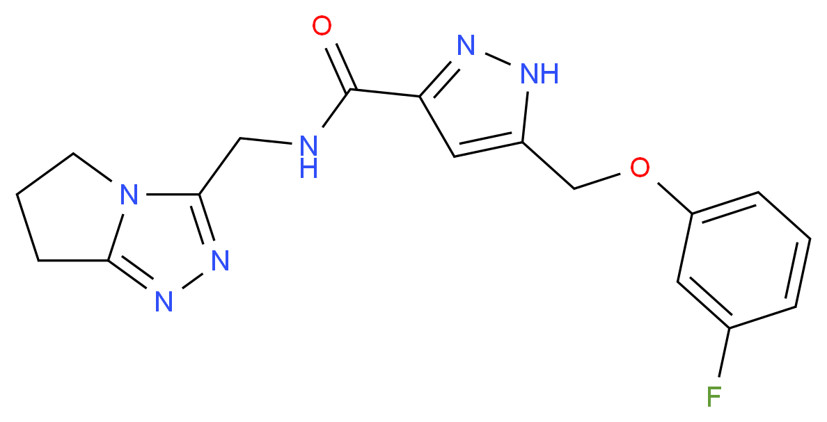 N-(6,7-dihydro-5H-pyrrolo[2,1-c][1,2,4]triazol-3-ylmethyl)-5-[(3-fluorophenoxy)methyl]-1H-pyrazole-3-carboxamide_分子结构_CAS_)